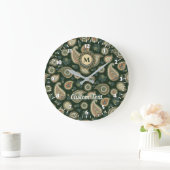 Grande Horloge Ronde Cypress Paisley Pattern Large Clock (Maison)
