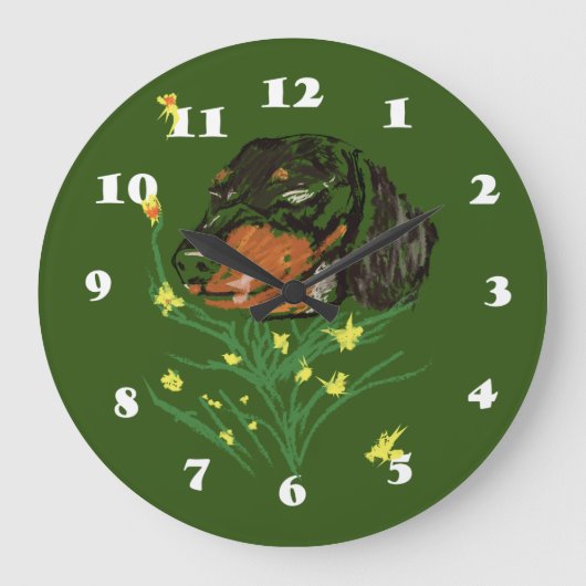 Grande Horloge Ronde Dachshund Chiens Motif (Recto)