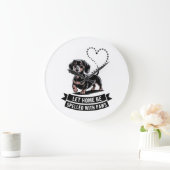 Grande Horloge Ronde Dachshund Let Home Be Spelled With Paws (Maison)
