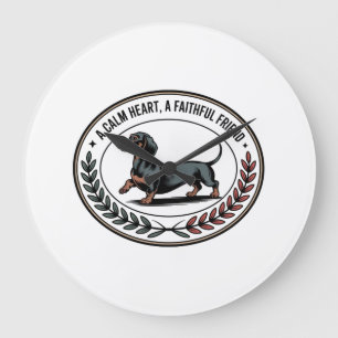 Grande Horloge Ronde Dachshund Un cœur calme, un ami fidèle