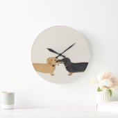 Grande Horloge Ronde Dachshunds Smooch (Maison)