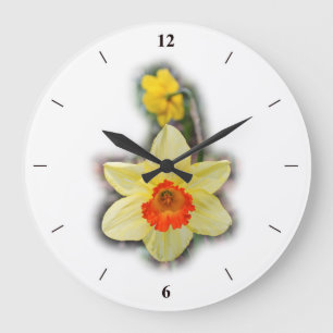 Grande Horloge Ronde Daffodils dans les bois
