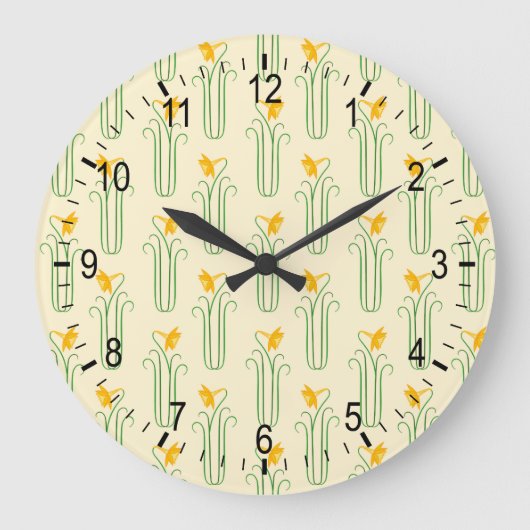 Grande Horloge Ronde Daffodils de Pretty Yellow (Recto)