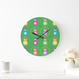 Grande Horloge Ronde Daisyflower Matryoshka