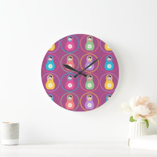 Grande Horloge Ronde Daisyflower Matryoshka