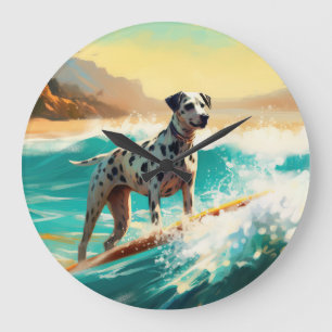 Grande Horloge Ronde Dalmation Plage Surf Peinture