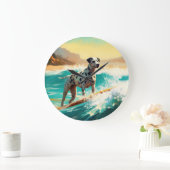 Grande Horloge Ronde Dalmation Plage Surf Peinture (Maison)