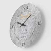 Grande Horloge Ronde Damas de libellule d'or (Angle)