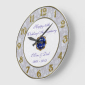 Grande Horloge Ronde Damask 45th Wedding Anniversary Clock (Angle)