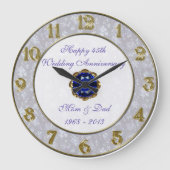 Grande Horloge Ronde Damask 45th Wedding Anniversary Clock (Recto)