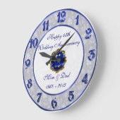 Grande Horloge Ronde Damask 45th Wedding Anniversary Clock (Angle)