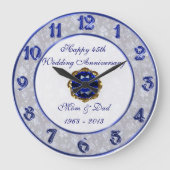 Grande Horloge Ronde Damask 45th Wedding Anniversary Clock (Recto)