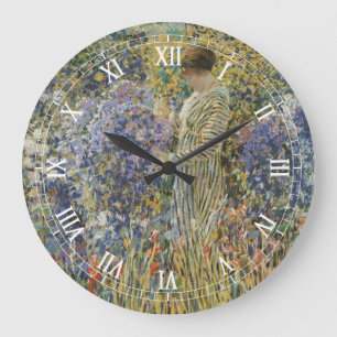 Grande Horloge Ronde Dame dans un jardin de Frederick Frieseke, Beaux-a