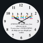 Grande Horloge Ronde Dance, multi-coloured<br><div class="desc">Inspirational Quote,  Dance,  multi-coloured with female silhouettes</div>
