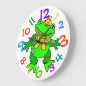 Grande Horloge Ronde Dancing Green Frog Kids (Angle)