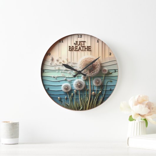 Grande Horloge Ronde Dandelion "Breathe" Serene (Maison)