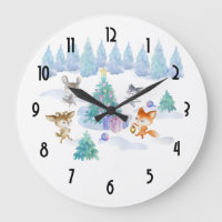 Danse Animaux de forêt Noël Aquarelle