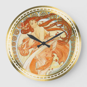 Grande Horloge Ronde Danse - conception de Nouveau d'art de Mucha
