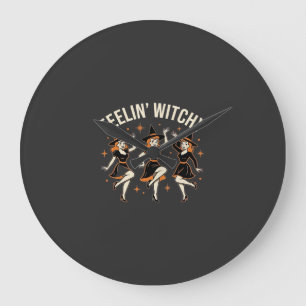Grande Horloge Ronde Danse de sorcière Halloween Feelin’ Witchy