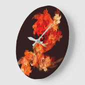 Grande Horloge Ronde Danse Feux d'artifice Art Abstrait Round (Angle)