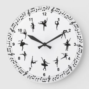 Grande Horloge Ronde Danseur de ballet Clock du mur acrylique