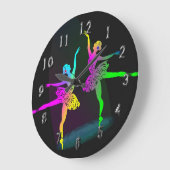 Grande Horloge Ronde Danseurs De Ballet Arc En Ciel (Angle)