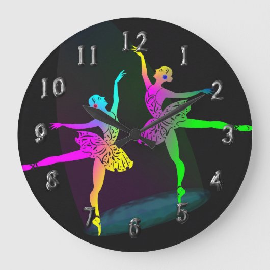 Grande Horloge Ronde Danseurs De Ballet Arc En Ciel (Recto)
