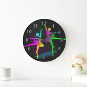 Grande Horloge Ronde Danseurs De Ballet Arc En Ciel (Maison)