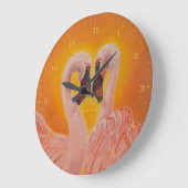 Grande Horloge Ronde Danseuse de Flamingos (Angle)