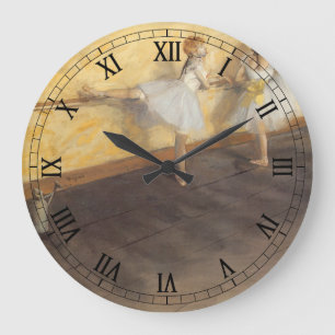 Grande Horloge Ronde Danseuses au bar par Edgar Degas, Ballet Vintage