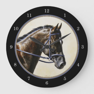Grande Horloge Ronde Dark Bay Dressage Horse Blue Black