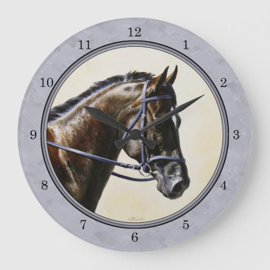 Grande Horloge Ronde Dark Bay Sport Horse Grey (Recto)