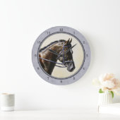 Grande Horloge Ronde Dark Bay Sport Horse Grey (Maison)