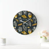 Grande Horloge Ronde Dark Honey Bee Bee Beehive (Maison)