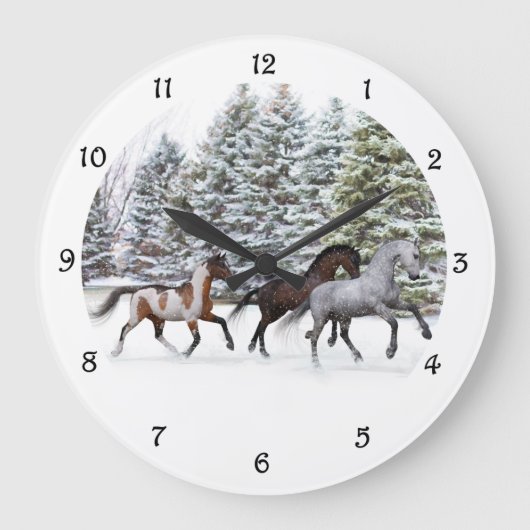 Grande Horloge Ronde Dashing Through the Snow - Running Horses (Recto)