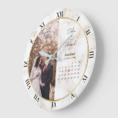 Grande Horloge Ronde Date du calendrier marié Photo personnalisée perso (Angle)