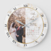 Grande Horloge Ronde Date du calendrier marié Photo personnalisée perso (Recto)