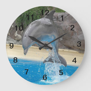 Grande Horloge Ronde Dauphin sautant
