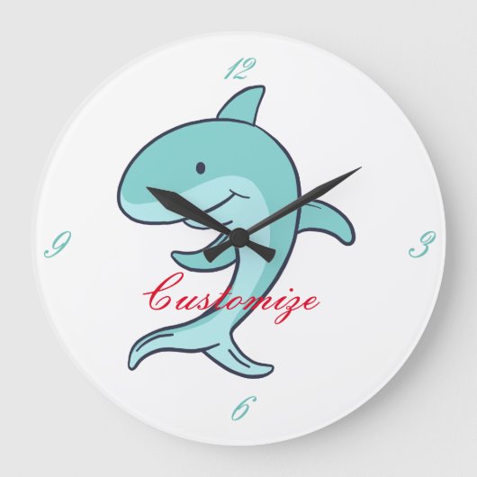 Grande Horloge Ronde Dauphins bleus sautant Thunder_Cove (Recto)