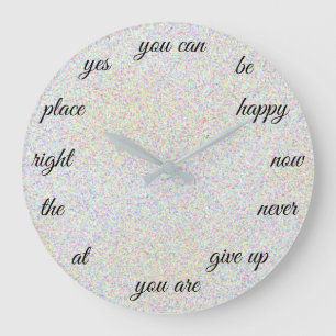 Grande Horloge Ronde De motivation créatif de mots positifs