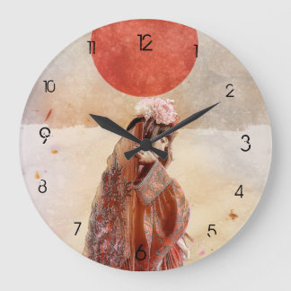 Grande horloge ronde de Sukiyaki avec des nombres