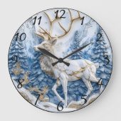 Grande Horloge Ronde Décor de Noël Reindeer (Recto)