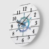 Grande Horloge Ronde Décor de rustic (Angle)