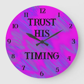 Grande Horloge Ronde Décor Inspirant Chrétien Confiance en Son Timing