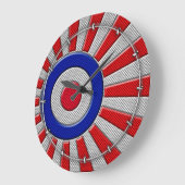 Grande Horloge Ronde Décor Roundel Sunburst Design en fibre de carbone (Angle)