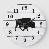 Grande Horloge Ronde Décor rustique Buffalo Shiplap (Recto)