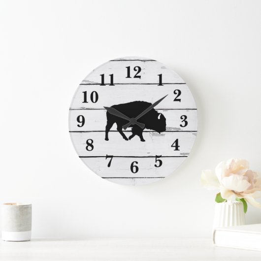 Grande Horloge Ronde Décor rustique Buffalo Shiplap (Maison)