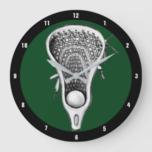 Grande Horloge Ronde Décor sportif Lacrosse