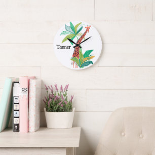 Grande Horloge Ronde Décor sur le thème de la jungle