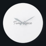 Grande Horloge Ronde Décor Temps Imprimé Gris Couleur De La Main Élégan<br><div class="desc">Time Piece Imprimé Gris Couleur De La Main Élégante Apparence Grande Horloge. Une horloge murale est un dispositif de garde-temps conçu pour être monté sur un mur. Il comprend des marqueurs d'heure, des marqueurs de minute, des chiffres ou des symboles pour indiquer les heures. Les horloges murales sont disponibles dans...</div>